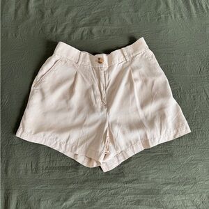 LOFT High Waist Cream Shorts
